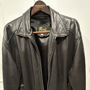 Reed Black Leather Jacket - Men - Large - USA Made